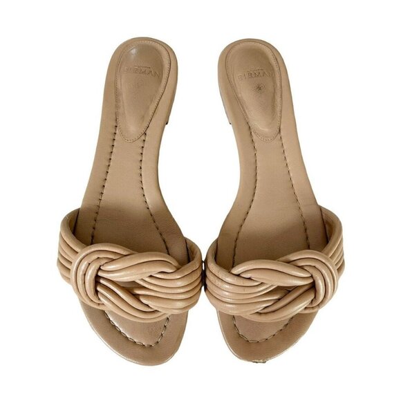 ALEXANDRE BIRMAN Women's Sz 35.5 Vicky Knotted Leather Slide Flat Sandals Sand - Picture 2 of 10